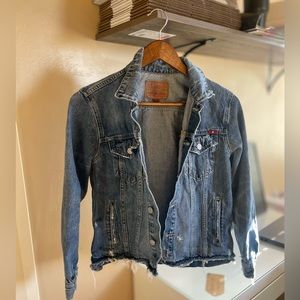 LUCKY BRAND- Jean Jacket- distressed jean jacket - Tomboy Trucker
